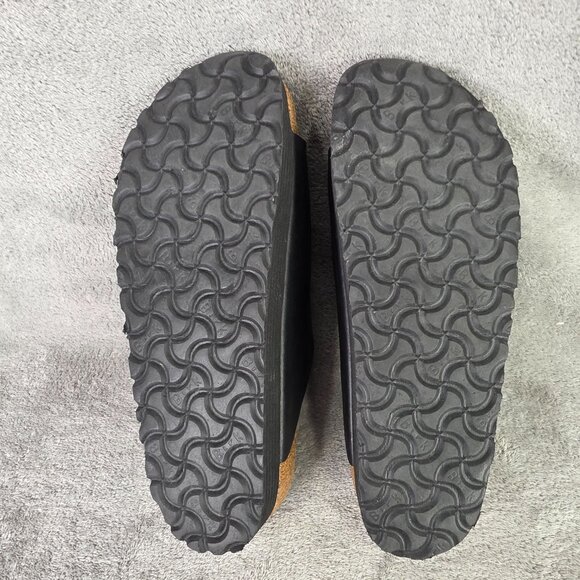 Womens Papillio Birkenstock Black Vegan Leather Arizona Platform Sandals Size 40 - Picture 7 of 7